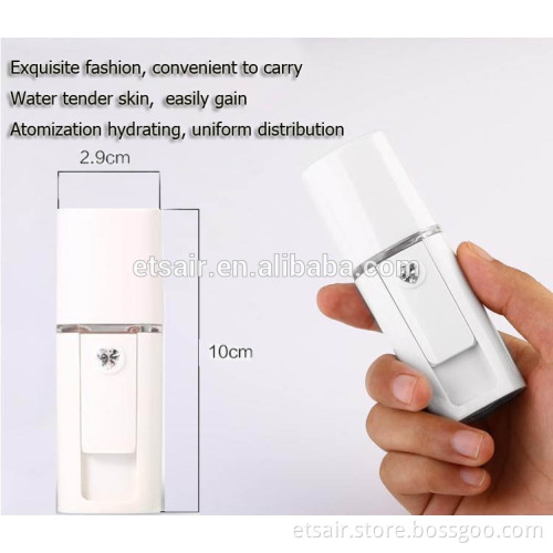 USB Rechargeable Beauty Instrument Portable Facial Steamer Spray Device Hydrating Water With 500MAH Battery Power Bank Face Care